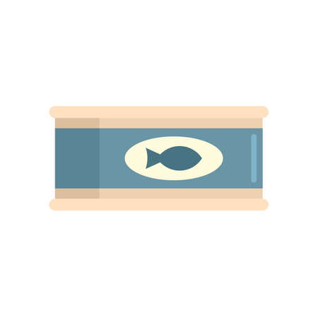 Survival fish tin can icon flat isolated vectorのイラスト素材
