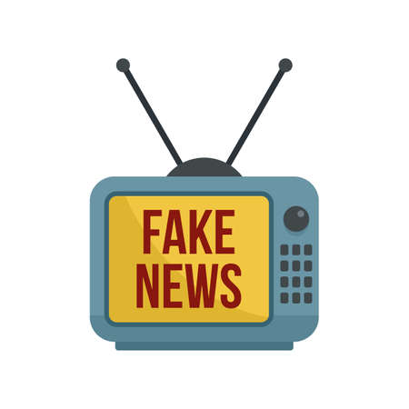 Tv fake news icon flat isolated vectorのイラスト素材