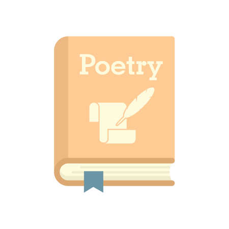 Literary poetry book icon flat isolated vectorのイラスト素材