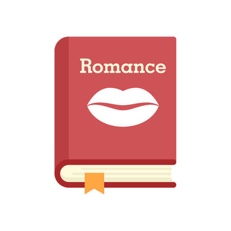 Literary romance book icon flat isolated vectorのイラスト素材