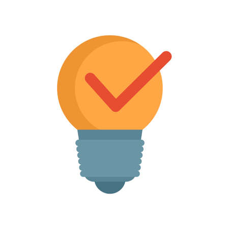 Bulb idea mission icon flat isolated vectorのイラスト素材