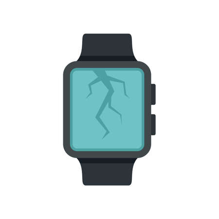 Crack display smartwatch repair icon flat isolated vectorのイラスト素材