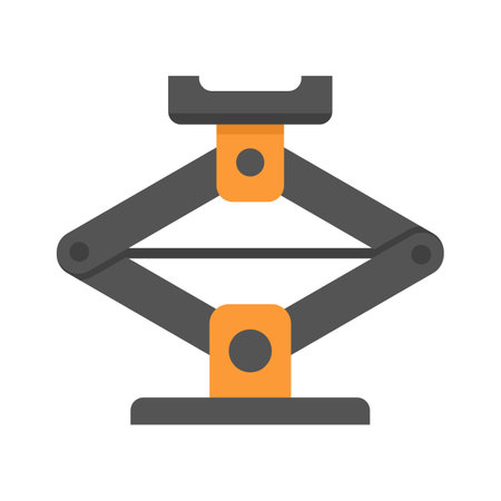 Car jack-screw icon flat isolated vectorのイラスト素材