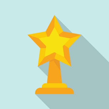 Star trophy icon flat vector. Winner awardのイラスト素材