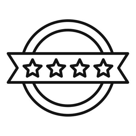 Premium medal icon outline vector. Warranty badgeのイラスト素材