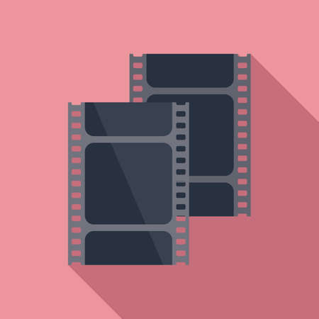 Negative film icon flat vector. Strip frameのイラスト素材