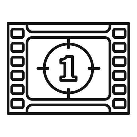 Film stage icon outline vector. Cinema movieのイラスト素材
