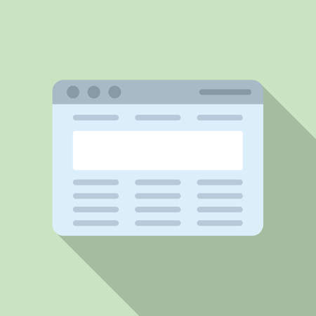Browser template icon flat vector. Computer interfaceのイラスト素材