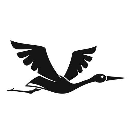Cute stork icon simple vector. Heron birdのイラスト素材
