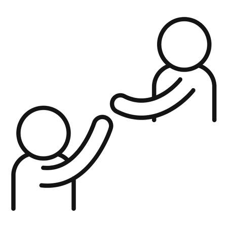 Help trust icon outline vector. Hand dealのイラスト素材