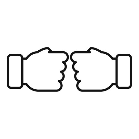 Trust partner icon outline vector. Hand dealのイラスト素材