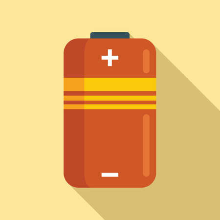 Electric battery icon flat vector. Phone energyのイラスト素材
