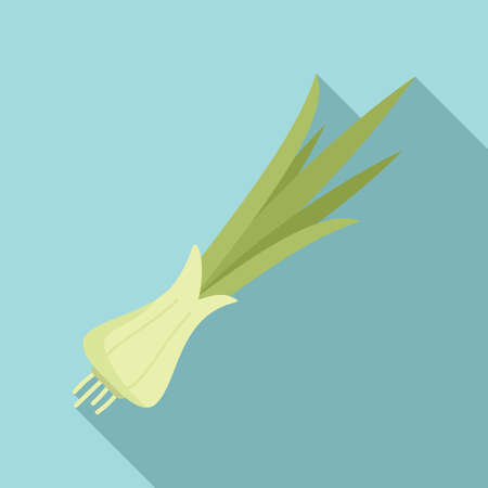 Herb chive icon flat vector. Chinese garlicのイラスト素材