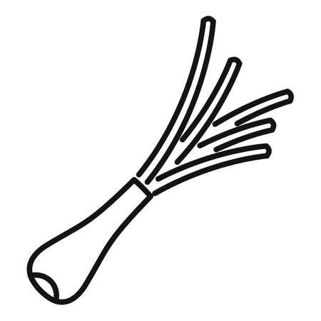 Chive onion icon outline vector. Garlic chineseのイラスト素材