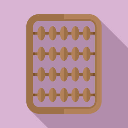Inca abacus icon flat vector. Math calculator