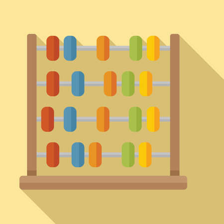 Arithmetic abacus icon flat vector. Math calculatorのイラスト素材