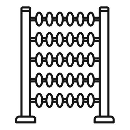 Abacus calculator icon outline vector. Math toyのイラスト素材