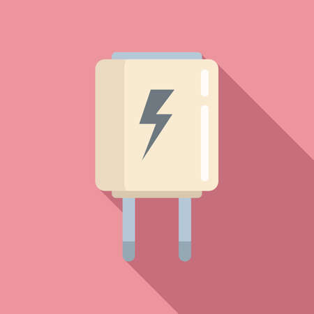 Electric charger icon flat vector. Phone chargeのイラスト素材