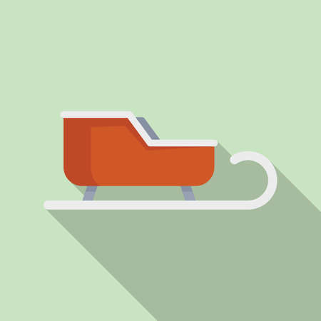 Sleigh icon flat vector. Santa sledgeのイラスト素材
