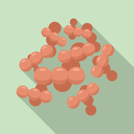 Gut probiotic icon flat vector. Bacteria lactobacillus