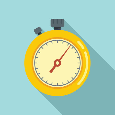 Timer counter icon flat vector. Stopwatch clockのイラスト素材