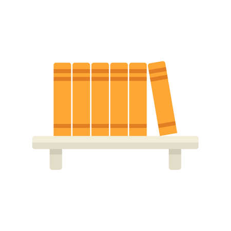 Library book shelf icon flat isolated vectorのイラスト素材