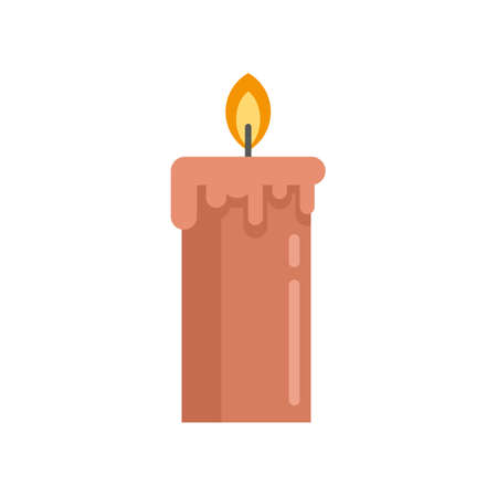 Sauna burning candle icon flat isolated vectorのイラスト素材