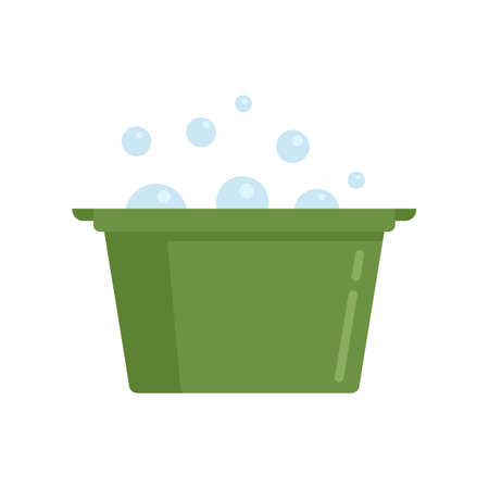 Sauna wash basin icon flat isolated vectorのイラスト素材