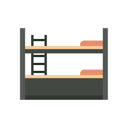 Interior bunk bed icon flat isolated vectorのイラスト素材