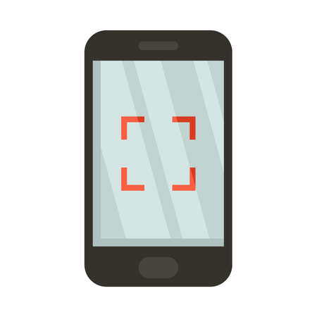 Phone app screen recording icon flat isolated vectorのイラスト素材