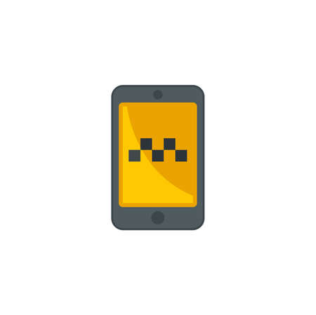 Call unmanned taxi icon flat isolated vectorのイラスト素材