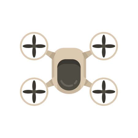 Delivery drone icon flat isolated vectorのイラスト素材