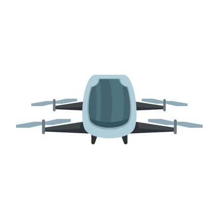 Driverless taxi drone icon flat isolated vectorのイラスト素材