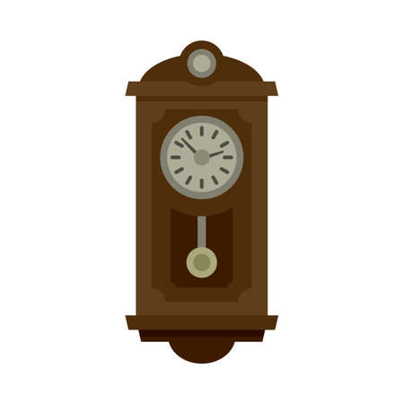 Kinetic pendulum clock icon flat isolated vectorのイラスト素材