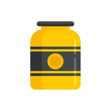 French honey jar icon flat isolated vectorのイラスト素材
