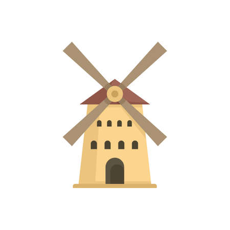 French windmill icon flat isolated vectorのイラスト素材
