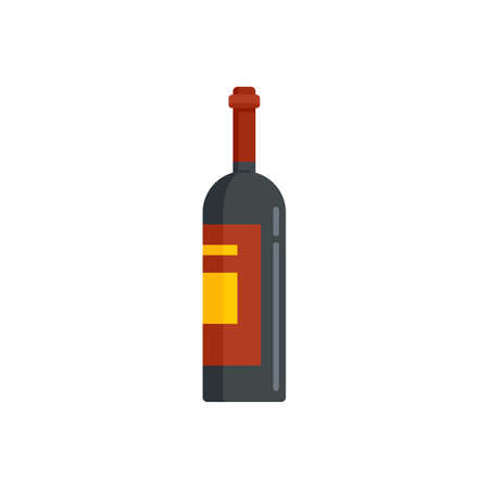 French wine bottle icon flat isolated vectorのイラスト素材