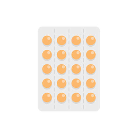 Pill drug icon flat isolated vectorのイラスト素材