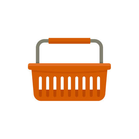 Supermarket basket icon flat isolated vectorのイラスト素材