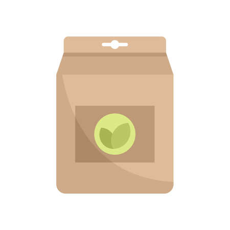 Tea leafs bag icon flat isolated vectorのイラスト素材