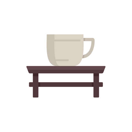 Tea ceremony table icon flat isolated vectorのイラスト素材
