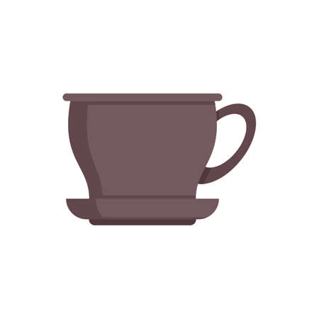 Ceramic tea cup icon flat isolated vectorのイラスト素材