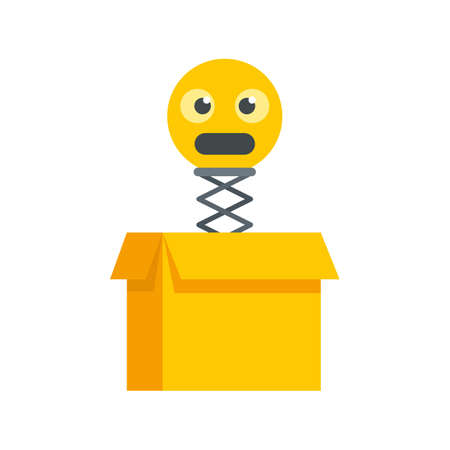 Hoax emoji box icon flat isolated vectorのイラスト素材