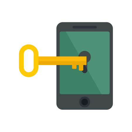 Fraud locked phone icon flat isolated vectorのイラスト素材