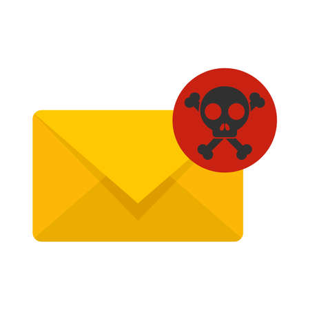 Danger fraud mail icon flat isolated vectorのイラスト素材