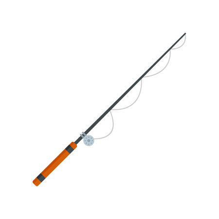 Fishing rod leisure icon flat isolated vectorのイラスト素材