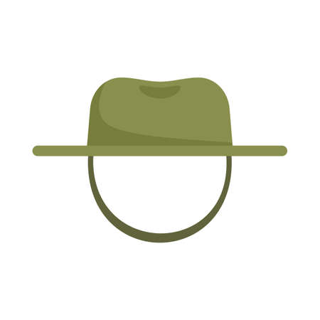 Fisherman green hat icon flat isolated vectorのイラスト素材