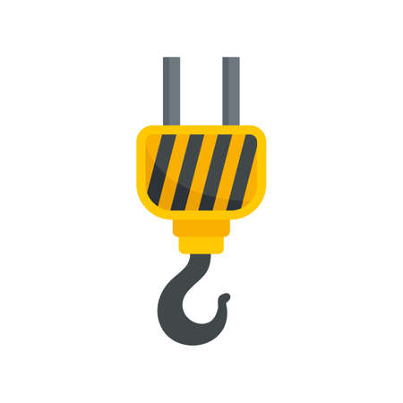 Industrial hook crane icon flat isolated vectorのイラスト素材