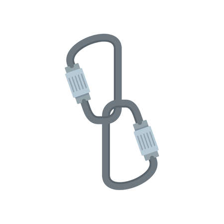 Industrial climber carabines icon flat isolated vectorのイラスト素材