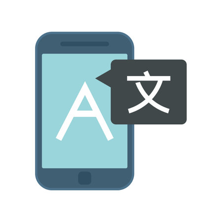 Smartphone linguist icon flat isolated vectorのイラスト素材
